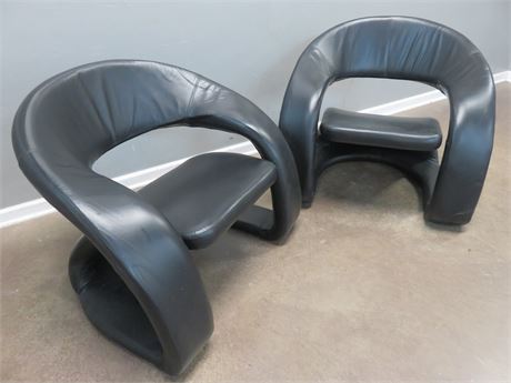 JAYMAR Cantilevered Pop Art Leather Chairs