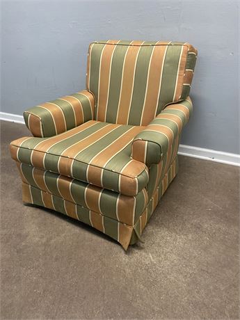 Skirted Striped Club Chair