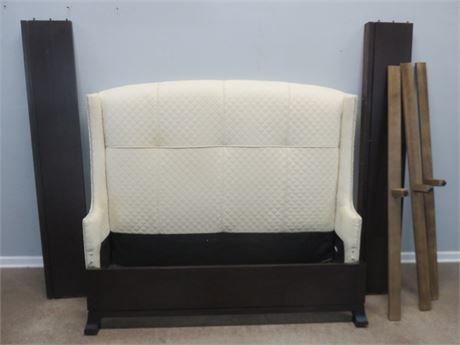 Quilted Upholstered Queen Size Bed