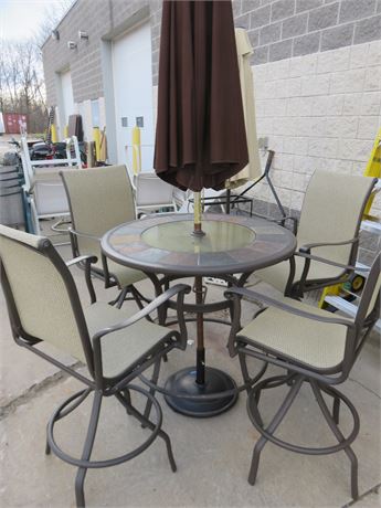 High Top Patio Dining Table Set