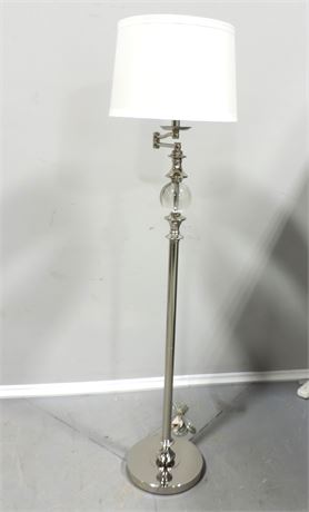 Silver Tone / Glass / Floor Lamp