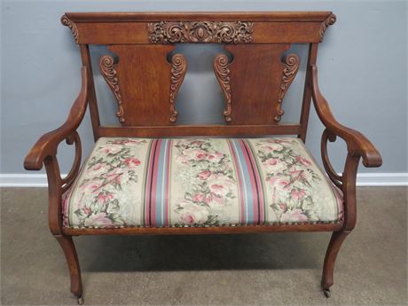 Antique Victorian Style Settee Bench