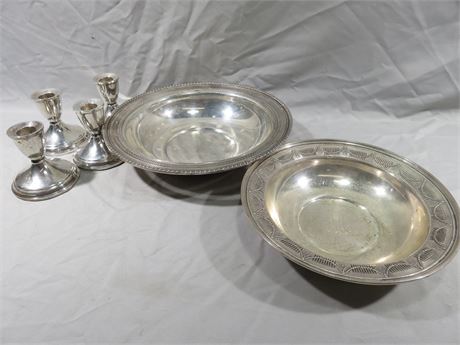 Sterling Silver Bowls / Candlestick Holders