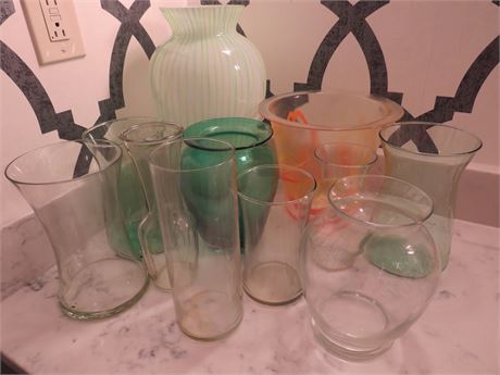 Decorative Glass Vase Lot