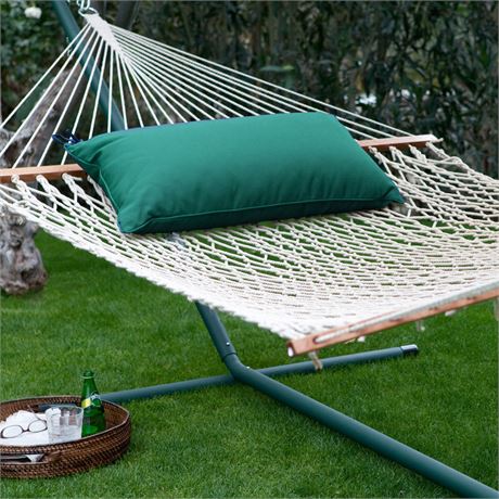 Rope Hammock w/Metal Stand & Pillow