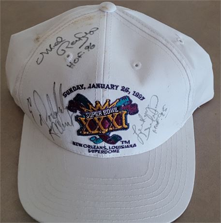 Mel Renfro, Lee Roy Selmon, and Ed Podolak Autograph Super Bowl Hat