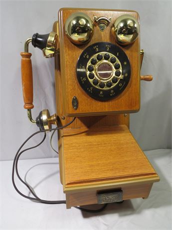 Vintage Country Store Replica Wooden Wall Phone