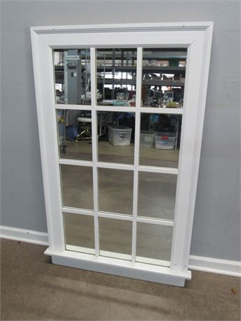 Decorative Mirrored White Paned Glass Window Frame