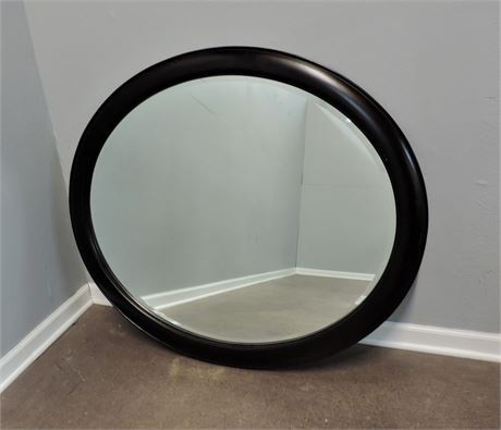 Oval Mirror with Solid Wood Frame.