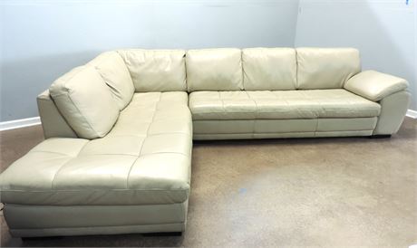 'L' Shape Genuine Leather Sectional