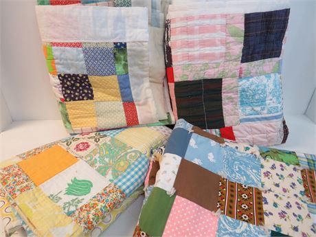 4 Vintage Handmade Quilt Bedspreads