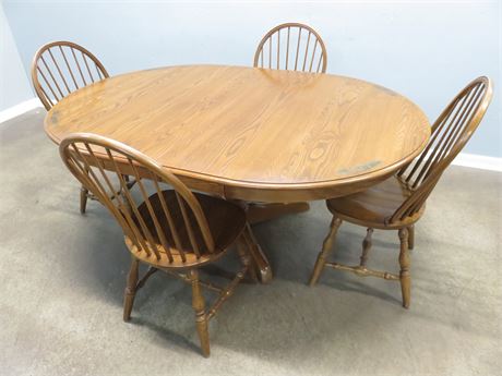 HITCHCOCK Oak Dining Table Set