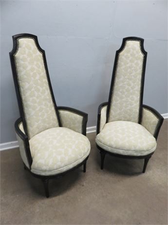 Mid-Century French Provincial Style High Back Parlor Chairs