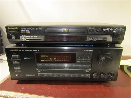 Onkyo Amplifier Tuner, Model TX-SV 525 and Panasonic DVD/CD Player