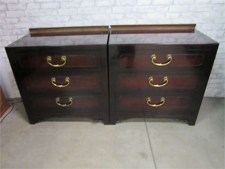 2 Hickory White Oriental/Asian Cabinets/Bachelor Chests