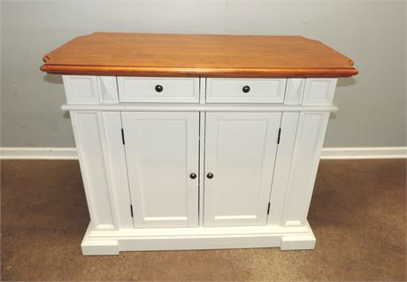 Solid Wood Kitchen Island with Extending Top