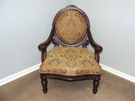 Large Solid Wood Armchair