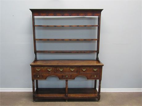 1800's Welsh Dresser/China Hutch - Hand Dovetailed Drawers