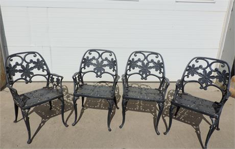 Four Patio / Sunroom Cast Iron Chairs