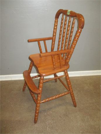 Vintage Children's Wooden High Chair