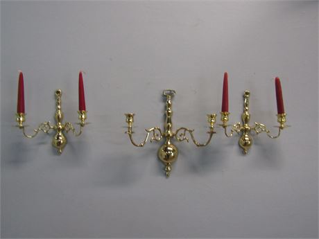 Baldwin Solid Brass large candle wall sconces with Candles