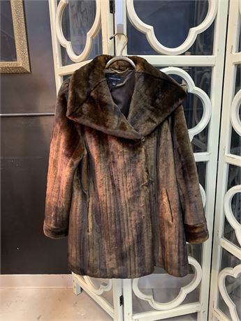 JONES NEW YORK Faux Fur Swing Sable Jacket Size. L