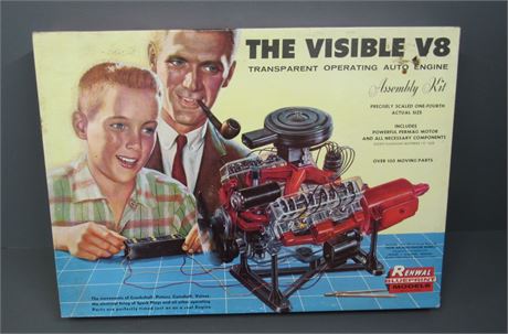 The Visible V8 Engine Kit with Box by Renwal Blueprint Models