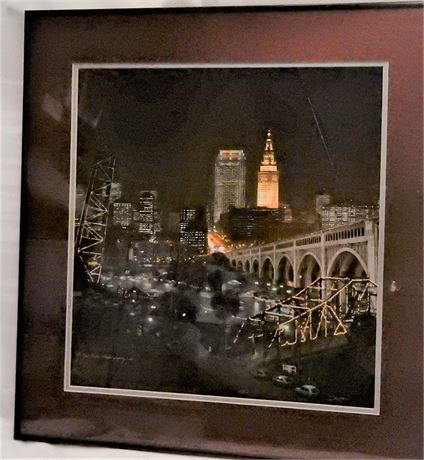 The Flats and Downtown Cleveland Framed Print