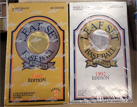 1992 Leaf Baseball Series 1 & Series 2 Factory Sealed Wax Boxes