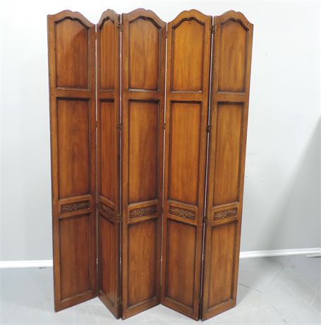 Five Panel Solid Wood Room Divider