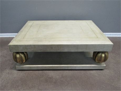 Large Leather Coffee Table