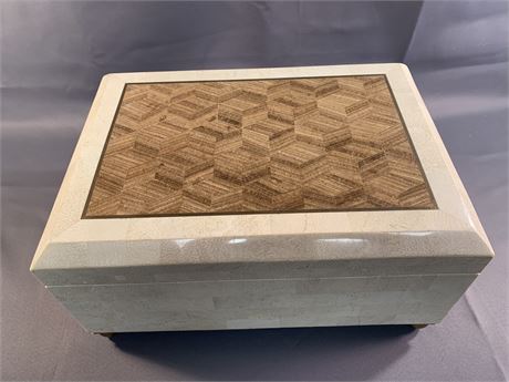 MAITLAND SMITH Tessellated Hinged Lid Marble Box