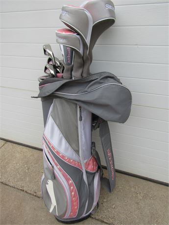 Slazenger Ladies "Mystique" Golf Clubs and Bag, 1,3,4,5-Woods, 6,7,8,9, P-Irons
