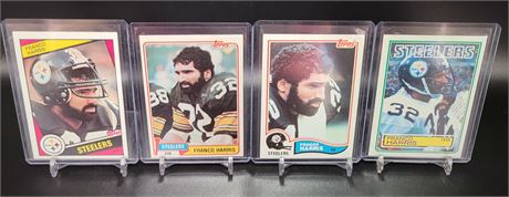 Franco Harris Pittsburgh Steelers Hall of Famer 4 Football Card Lot