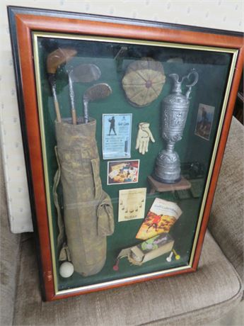 Transitional Design Online Auctions - Vintage Golf Shadow Box Display ...