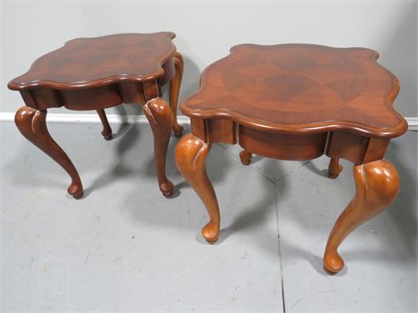 French Provincial Style Cherry End Tables
