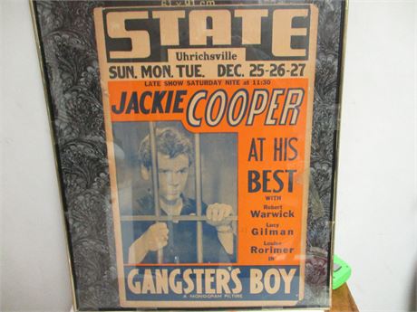 1938 Jackie Cooper "Gangster's Boy" Original Movie Poster