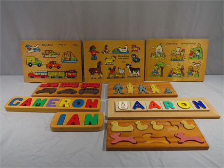 Vintage Fisher-Price / Creative Playthings Wooden Puzzle Lot