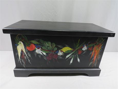 Hand-Painted Wooden Chest / Vegetable Bin