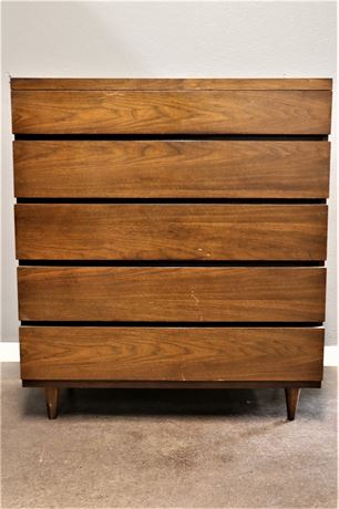 Vintage Mid-Century Walnut Dresser with 6 Drawers by Basset Furniture Industries