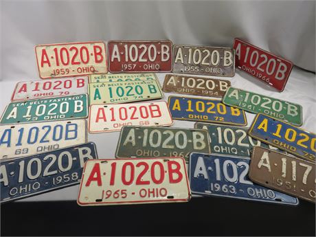 Vintage Ohio License Plates