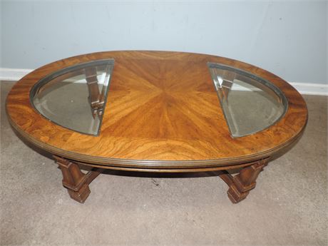 Vintage Solid Wood Oval Coffee Table