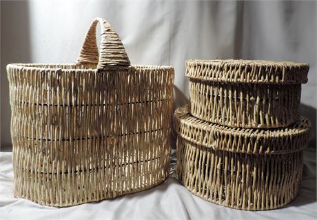 Collective Buri Twine Basket Set of Three