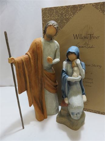 WILLOW TREE Joseph Mary & Jesus Figurines