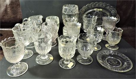 Vintage Glassware Oval Mitre Spooner Lot