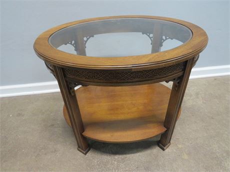 Glass Top Oval Table