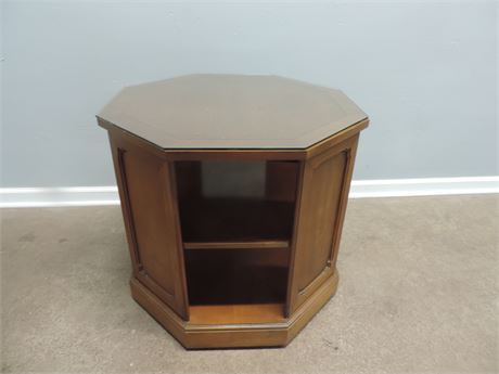 Octagon Glass Top Side Table