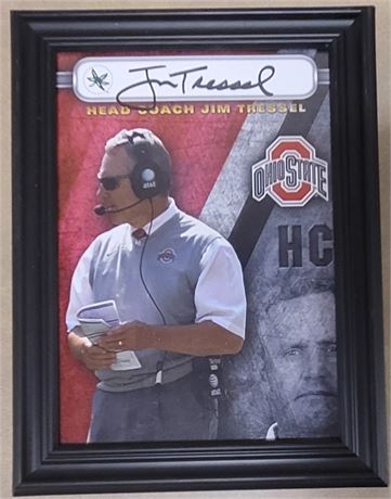Jim Tressell Autographed and Framed Ohio State Buckeyes Picture