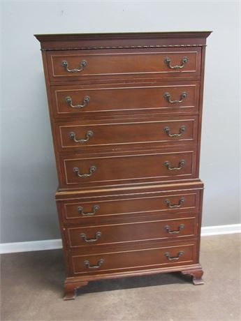 Vintage Rway Chest on Chest with 7 Dovetailed Drawers