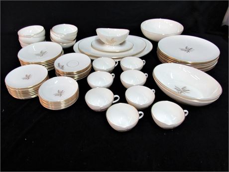 Lenox "Wheat" China Lot with Gold Gilt Rim - 62 Pieces